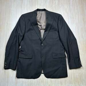 Hugo Boss Nordstrom Super 100 Gray Wool Two Button Suit Blazer Jacket 44L
